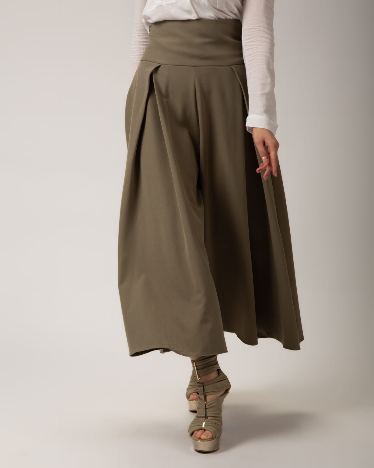 Skirt Pants – Olive Green – بنطلون واسع – أخضر – ERA